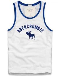 heren abercrombie and fitch moose logo tanktop wit blauw Kleren Bestellen mff74612